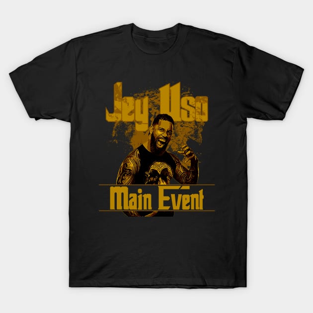 Jey Uso \ Main Event \ WWE \ Yellow Retro T-Shirt by Nana On Here